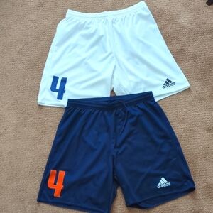2 Pairs Of Adidas Boys Soccer Shorts